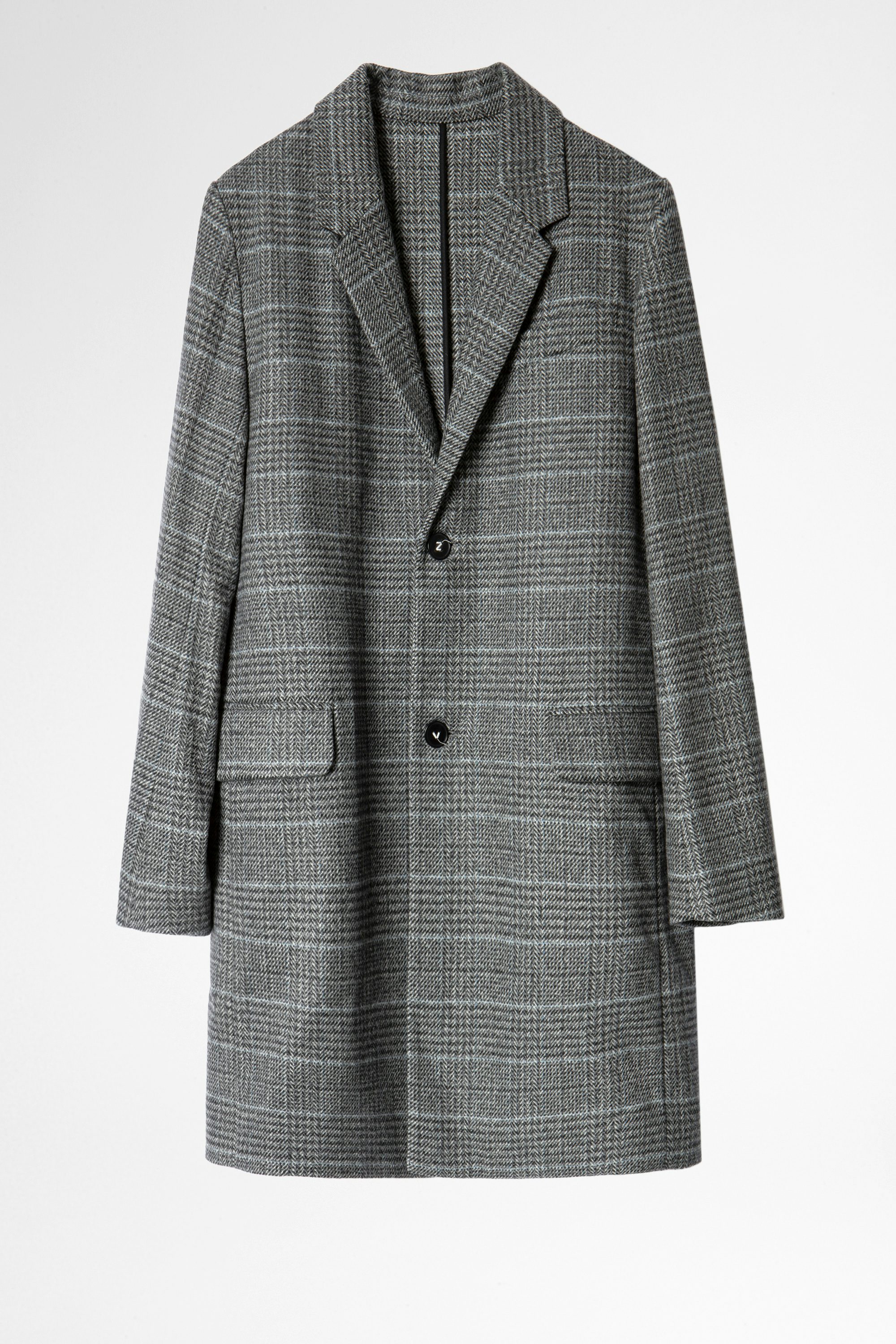 Mantel Marlo Check - Grauer Herrenmantel.